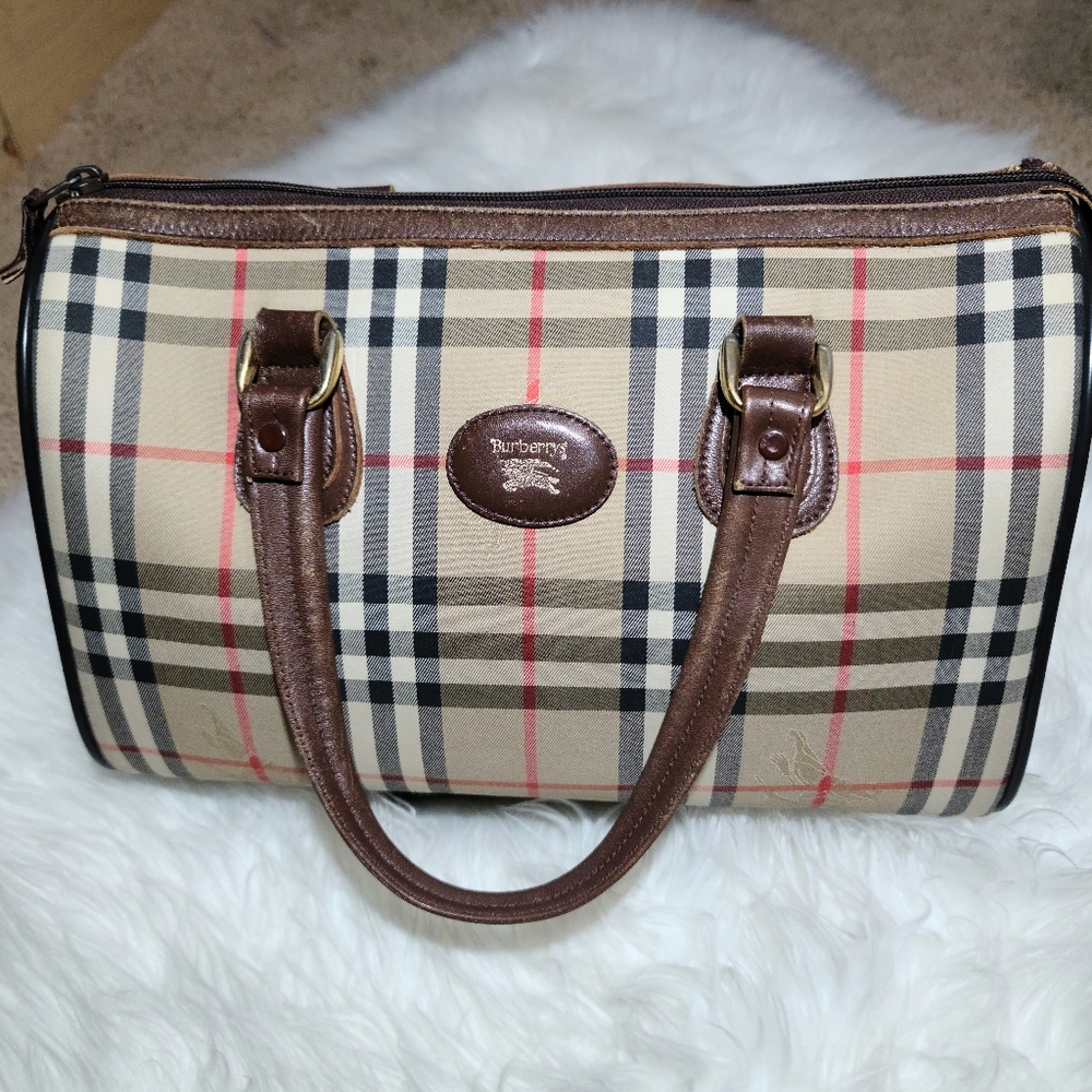 BURBERRY VINTAGE AUTHENTIC BROWN BOSTON BAG